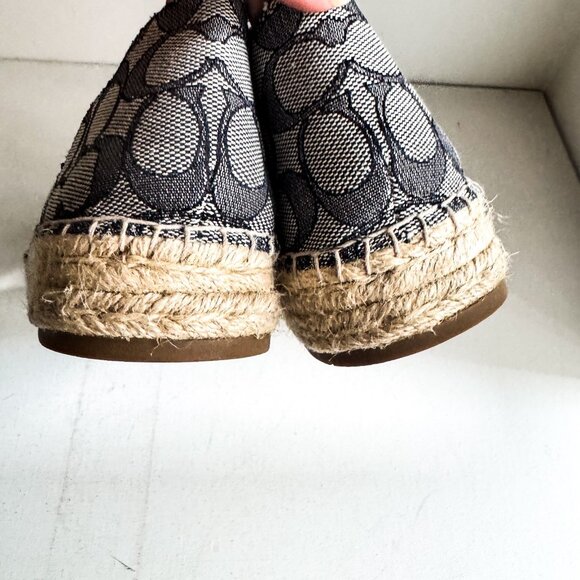 Coach Navy Blue Espadrille Sandals 10 - Picture 8 of 8